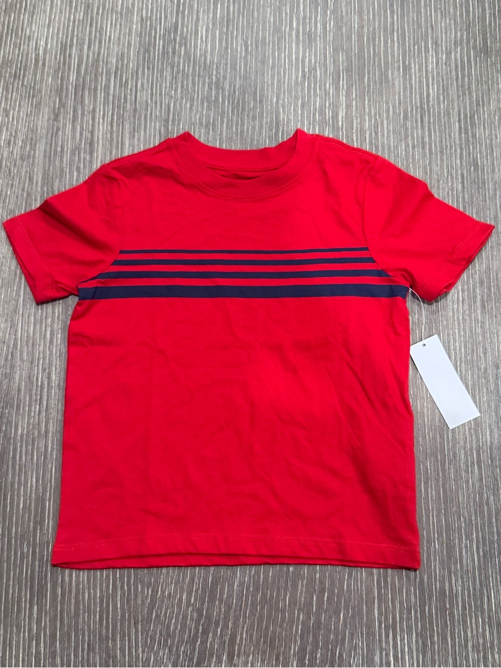 NWT Size 4T Wonder Nation Boys Red Short-Sleeve Tee with Navy Stripe